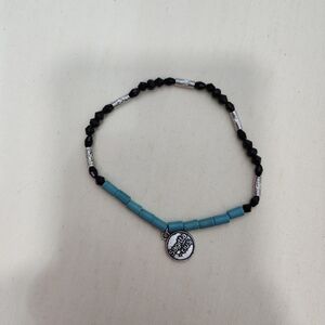 Handmade Genuine Turquoise And Onyx Sagittarius Beaded Zodiac Bracelet